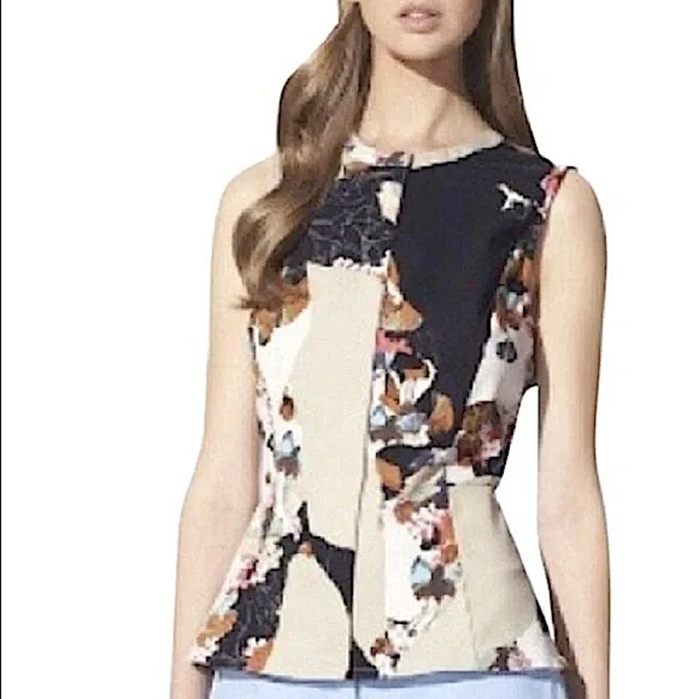 3.1 Phillip Lem Floral Gingham Print Abstract Blouse
